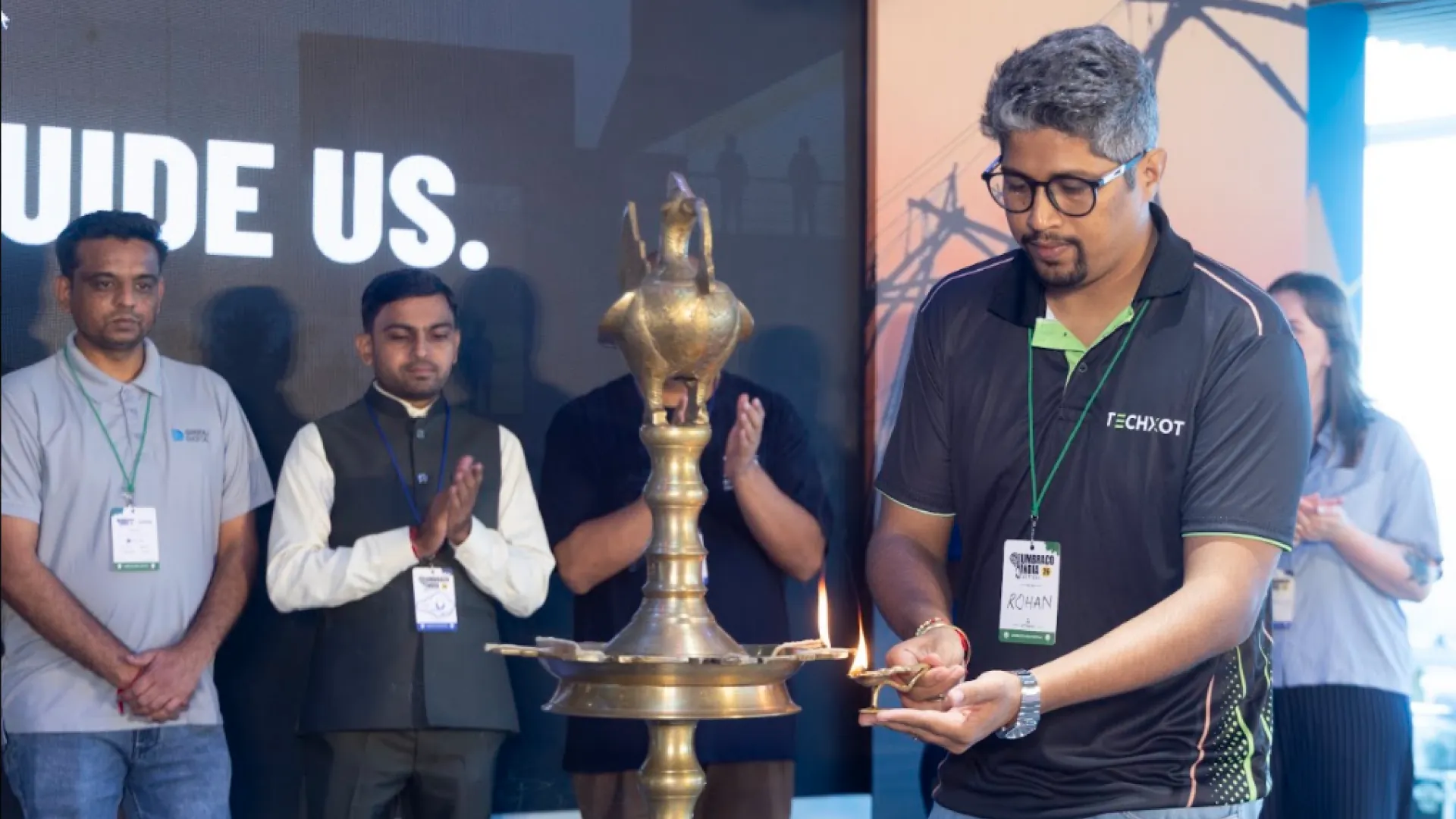 Techxot Co-Founder Rohan Kenkre participating in the Umbraco India Festival 2026 inauguration ceremony