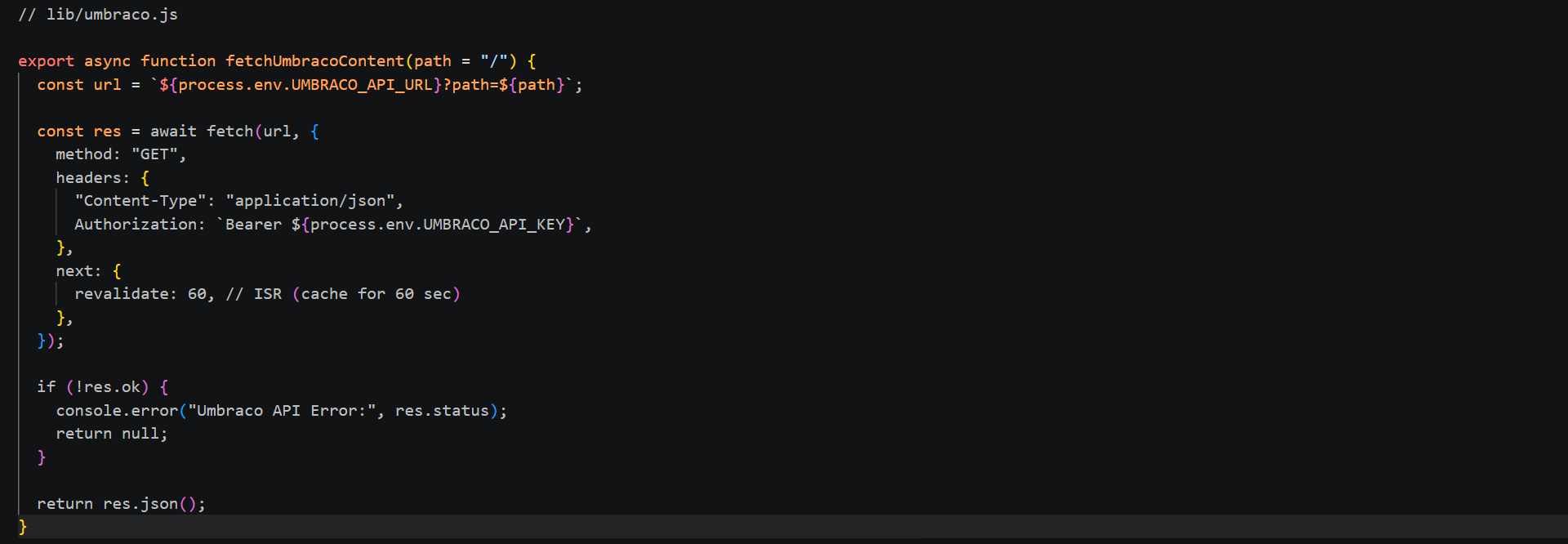 Steps to integrate data from Umbraco to Next. JS