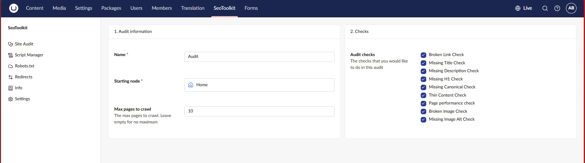 How does Site Audit help Umbraco teams?