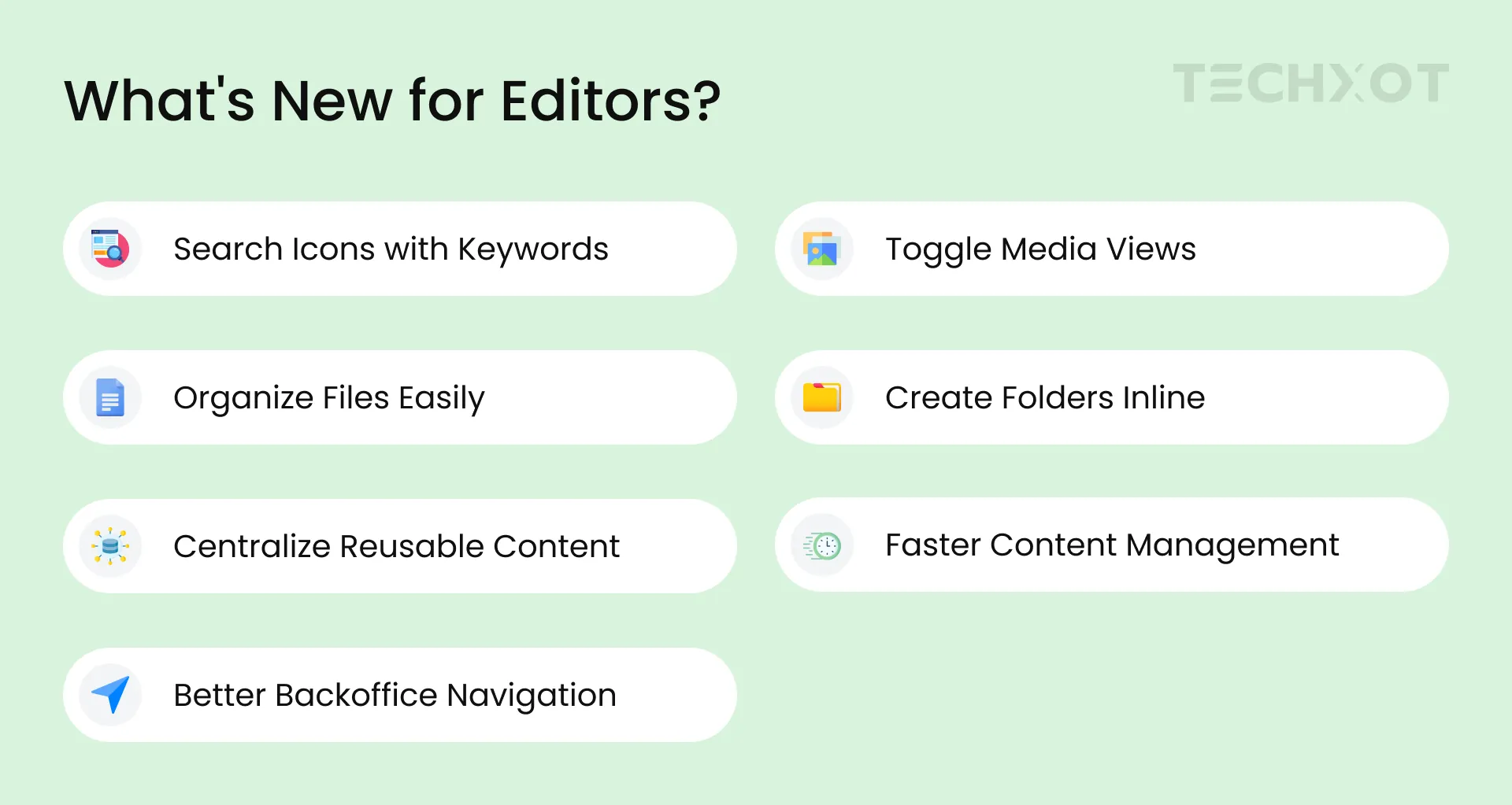 Umbraco 18 editor features and Library Elements