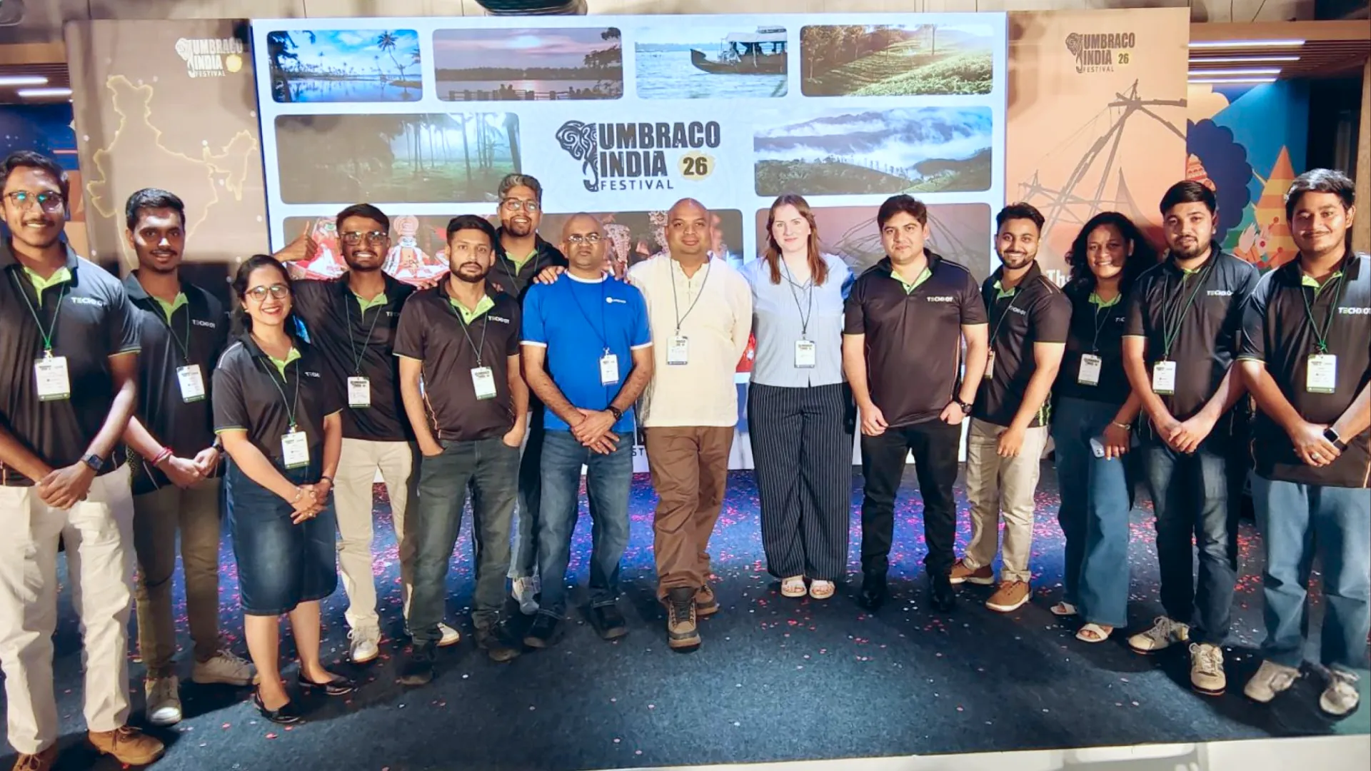 Techxot team with Umbraco community members at Umbraco India Festival 2026