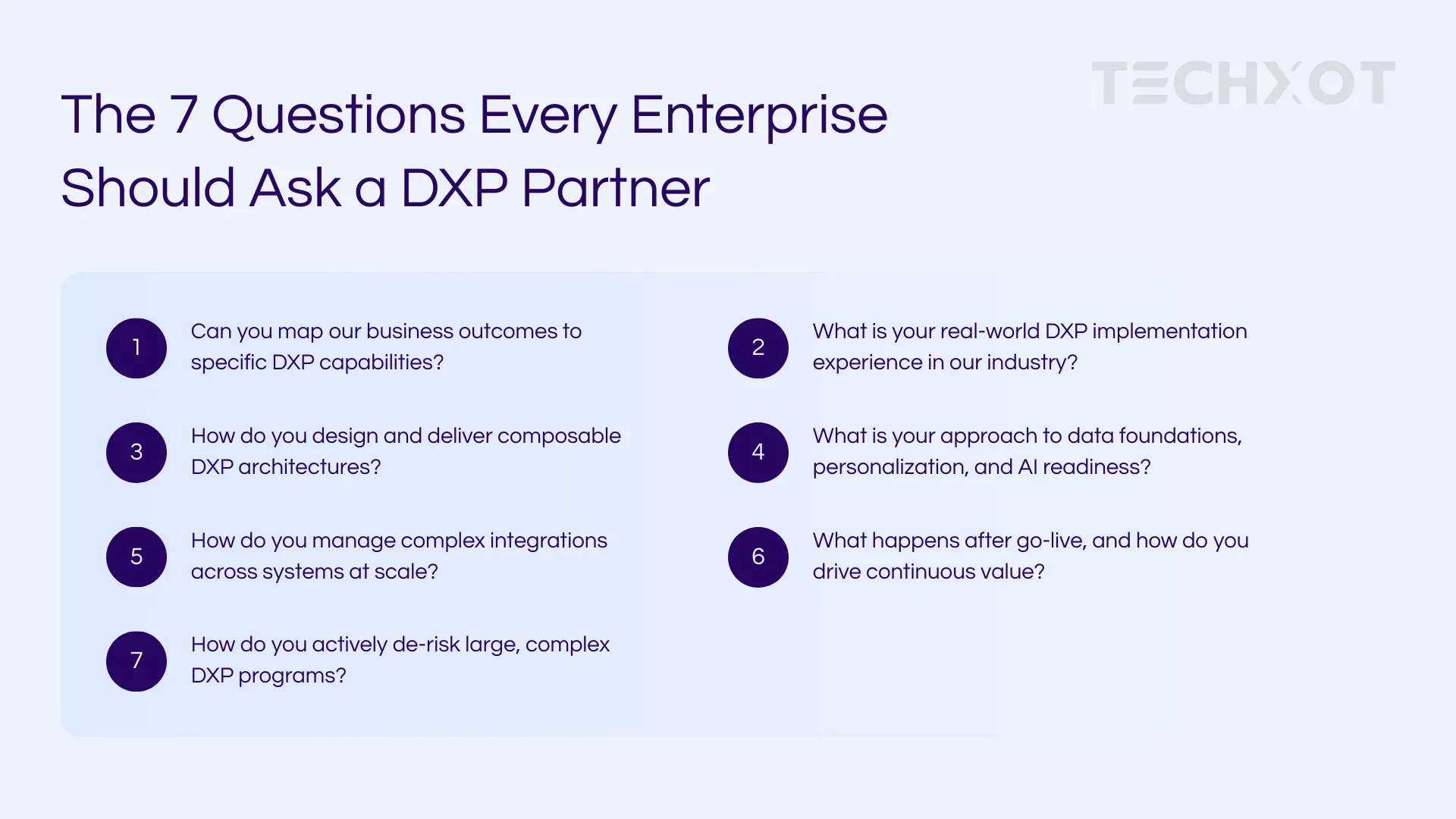 7 Questions Every Enterprise Should Ask a DXP Partner