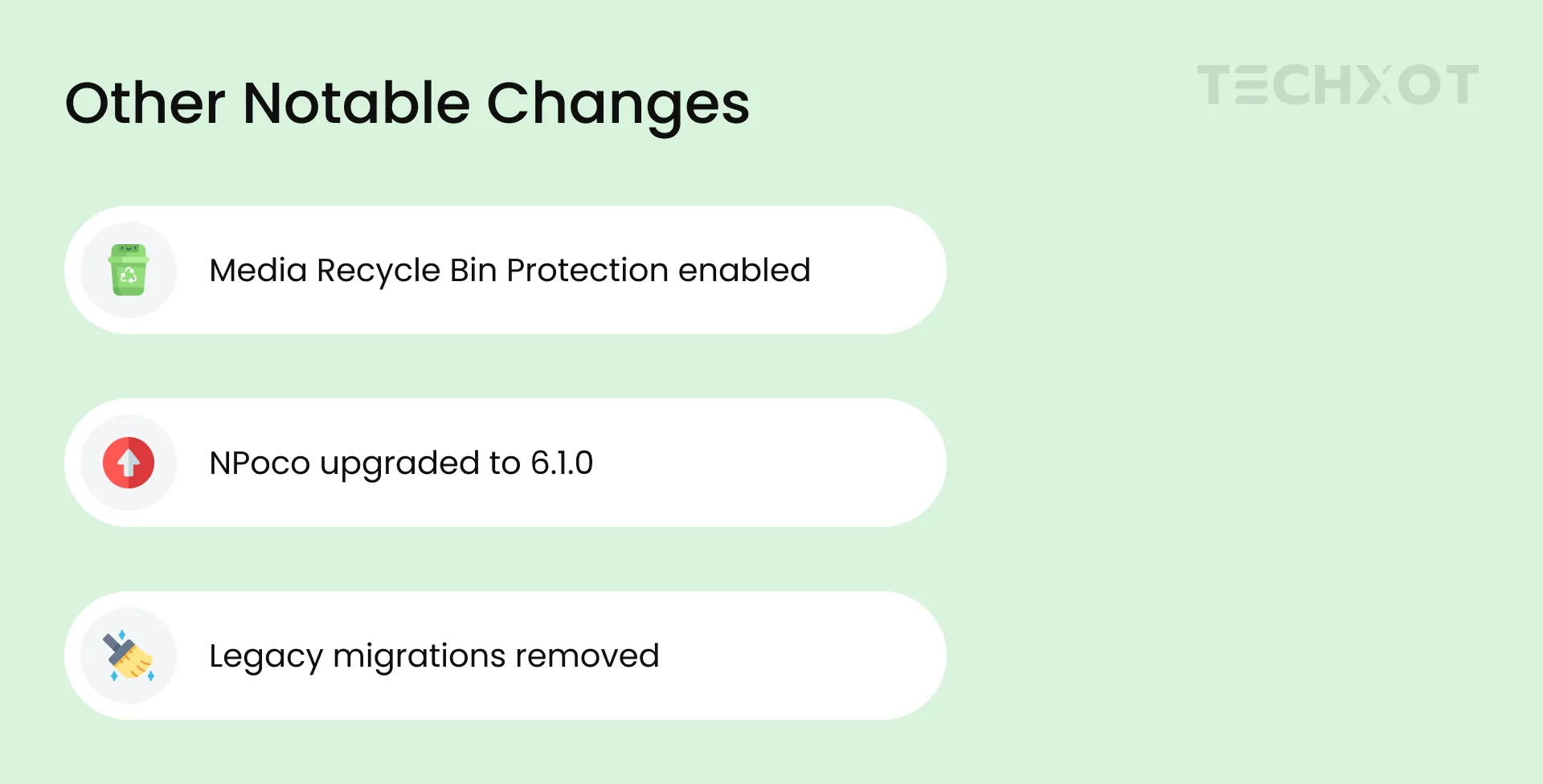 Other notable changes in Umbraco 18
