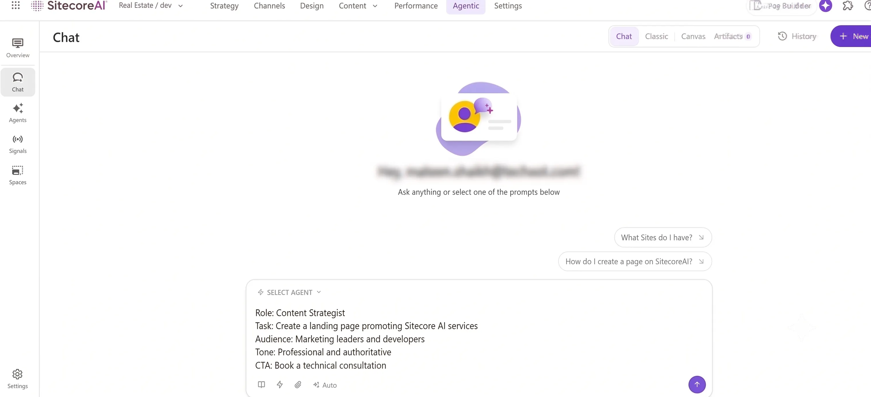 SitecoreAI prompt engineering for content creation